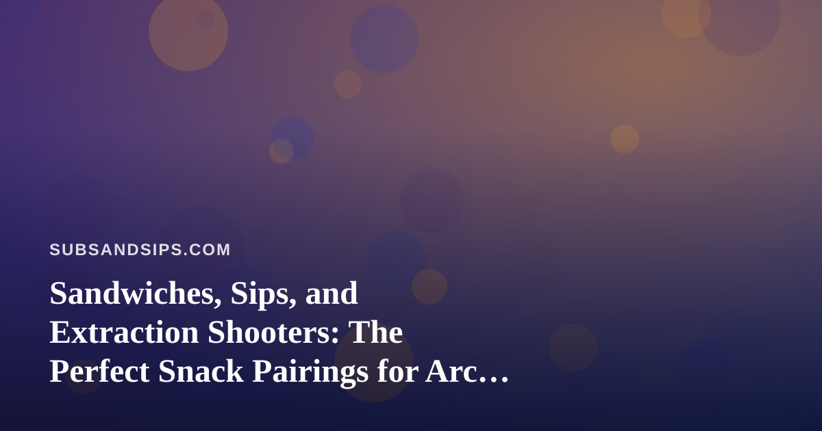 Sandwiches, Sips, and Extraction Shooters: The Perfect Snack Pairings for Arc Raiders and Wardogs Streams