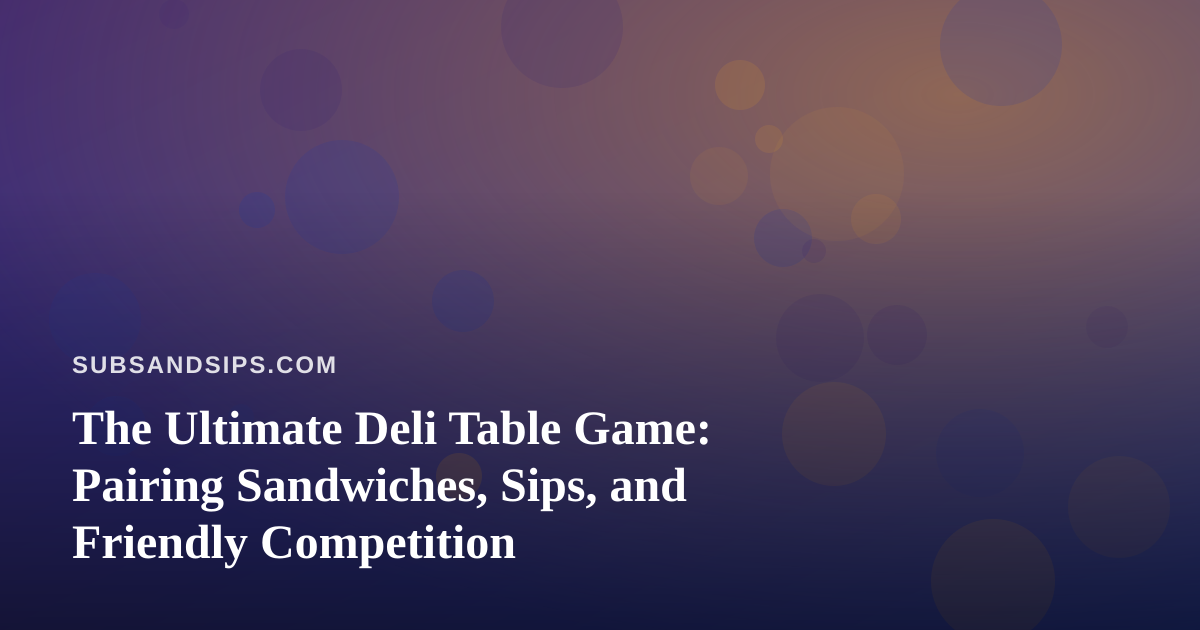 The Ultimate Deli Table Game: Pairing Sandwiches, Sips, and Friendly Competition